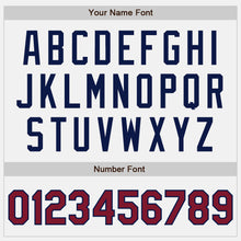 Load image into Gallery viewer, Custom White Crimson-Navy Authentic Two Tone Baseball Jersey
