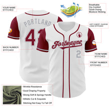 Load image into Gallery viewer, Custom White Crimson-Gray Authentic Two Tone Baseball Jersey
