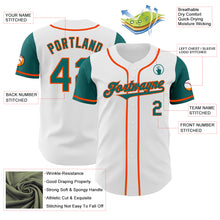 Load image into Gallery viewer, Custom White Teal-Orange Authentic Two Tone Baseball Jersey
