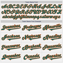 Load image into Gallery viewer, Custom White Teal-Orange Authentic Two Tone Baseball Jersey
