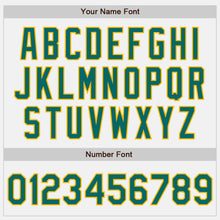 Load image into Gallery viewer, Custom White Teal-Gold Authentic Two Tone Baseball Jersey
