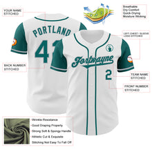 Load image into Gallery viewer, Custom White Teal-Gray Authentic Two Tone Baseball Jersey

