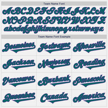 Load image into Gallery viewer, Custom White Teal-Purple Authentic Two Tone Baseball Jersey
