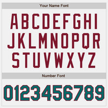 Load image into Gallery viewer, Custom White Teal-Crimson Authentic Two Tone Baseball Jersey
