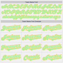 Load image into Gallery viewer, Custom White Pink Pea Green-Gold Authentic Two Tone Baseball Jersey
