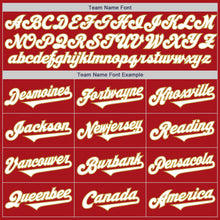 Load image into Gallery viewer, Custom Red White-Old Gold Authentic Two Tone Baseball Jersey
