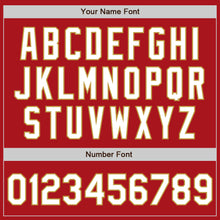 Load image into Gallery viewer, Custom Red White-Old Gold Authentic Two Tone Baseball Jersey
