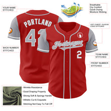 Load image into Gallery viewer, Custom Red Gray-White Authentic Two Tone Baseball Jersey

