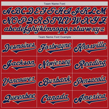 Load image into Gallery viewer, Custom Red Navy-Cream Authentic Two Tone Baseball Jersey
