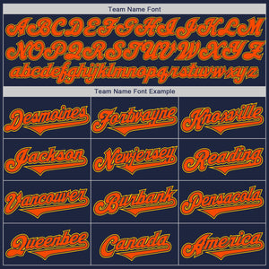Custom Navy Orange-Gold Authentic Two Tone Baseball Jersey
