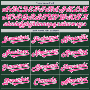 Custom Green Pink-White Authentic Two Tone Baseball Jersey