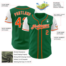 Load image into Gallery viewer, Custom Kelly Green Orange-White Authentic Two Tone Baseball Jersey
