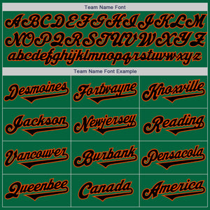 Custom Kelly Green Black-Orange Authentic Two Tone Baseball Jersey