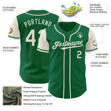 Load image into Gallery viewer, Custom Kelly Green Cream Authentic Two Tone Baseball Jersey
