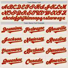 Load image into Gallery viewer, Custom Cream Red-Old Gold Authentic Two Tone Baseball Jersey
