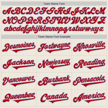 Load image into Gallery viewer, Custom Cream Red-Light Blue Authentic Two Tone Baseball Jersey

