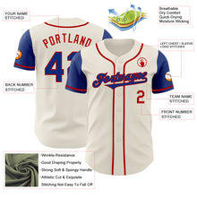 Load image into Gallery viewer, Custom Cream Royal-Red Authentic Two Tone Baseball Jersey

