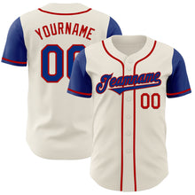 Load image into Gallery viewer, Custom Cream Royal-Red Authentic Two Tone Baseball Jersey
