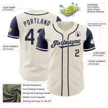 Load image into Gallery viewer, Custom Cream Navy Authentic Two Tone Baseball Jersey

