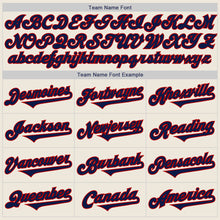 Load image into Gallery viewer, Custom Cream Navy-Red Authentic Two Tone Baseball Jersey
