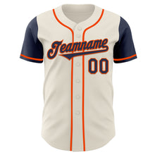 Load image into Gallery viewer, Custom Cream Navy-Orange Authentic Two Tone Baseball Jersey
