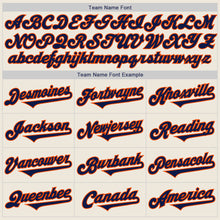 Load image into Gallery viewer, Custom Cream Navy-Orange Authentic Two Tone Baseball Jersey
