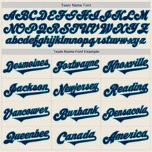 Load image into Gallery viewer, Custom Cream Navy-Teal Authentic Two Tone Baseball Jersey
