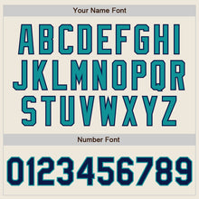 Load image into Gallery viewer, Custom Cream Navy-Teal Authentic Two Tone Baseball Jersey
