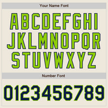 Load image into Gallery viewer, Custom Cream Navy-Neon Green Authentic Two Tone Baseball Jersey
