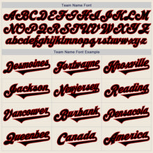 Load image into Gallery viewer, Custom Cream Black-Red Authentic Two Tone Baseball Jersey
