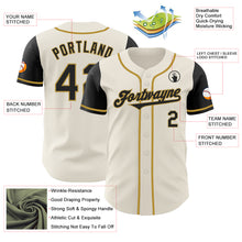 Load image into Gallery viewer, Custom Cream Black-Old Gold Authentic Two Tone Baseball Jersey

