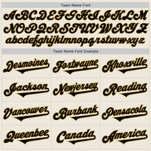 Load image into Gallery viewer, Custom Cream Black-Old Gold Authentic Two Tone Baseball Jersey
