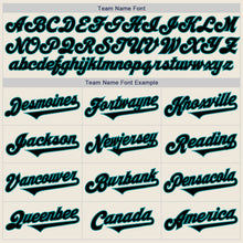 Load image into Gallery viewer, Custom Cream Black-Teal Authentic Two Tone Baseball Jersey
