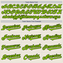 Load image into Gallery viewer, Custom Cream Neon Green-Black Authentic Two Tone Baseball Jersey
