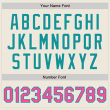 Load image into Gallery viewer, Custom Cream Pink-Teal Authentic Two Tone Baseball Jersey
