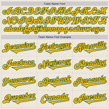 Load image into Gallery viewer, Custom Cream Gold-Green Authentic Two Tone Baseball Jersey
