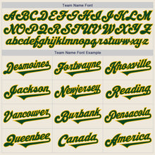 Load image into Gallery viewer, Custom Cream Green-Gold Authentic Two Tone Baseball Jersey
