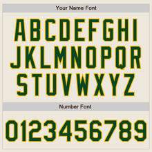 Load image into Gallery viewer, Custom Cream Green-Gold Authentic Two Tone Baseball Jersey
