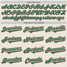 Load image into Gallery viewer, Custom Cream Kelly Green-Red Authentic Two Tone Baseball Jersey
