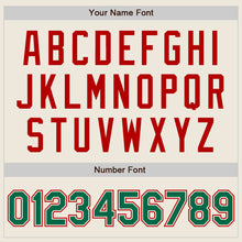 Load image into Gallery viewer, Custom Cream Kelly Green-Red Authentic Two Tone Baseball Jersey
