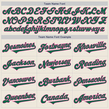 Load image into Gallery viewer, Custom Cream Kelly Green-Pink Authentic Two Tone Baseball Jersey
