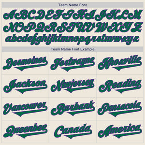 Custom Cream Kelly Green-Purple Authentic Two Tone Baseball Jersey