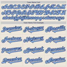 Load image into Gallery viewer, Custom Cream Light Blue-Navy Authentic Two Tone Baseball Jersey

