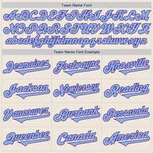 Load image into Gallery viewer, Custom Cream Light Blue-Purple Authentic Two Tone Baseball Jersey
