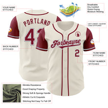 Load image into Gallery viewer, Custom Cream Crimson White-Gray Authentic Two Tone Baseball Jersey
