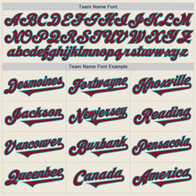 Load image into Gallery viewer, Custom Cream Crimson-Teal Authentic Two Tone Baseball Jersey
