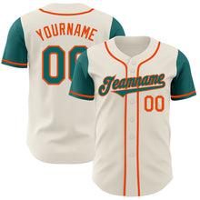 Load image into Gallery viewer, Custom Cream Teal-Orange Authentic Two Tone Baseball Jersey

