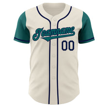 Load image into Gallery viewer, Custom Cream Teal-Navy Authentic Two Tone Baseball Jersey
