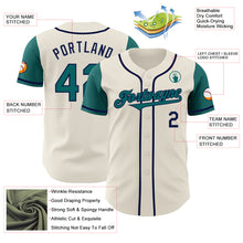 Load image into Gallery viewer, Custom Cream Teal-Navy Authentic Two Tone Baseball Jersey
