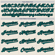 Load image into Gallery viewer, Custom Cream Teal-Black Authentic Two Tone Baseball Jersey
